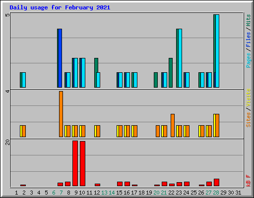Daily usage for February 2021