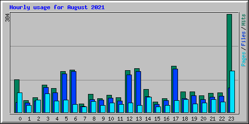 Hourly usage for August 2021