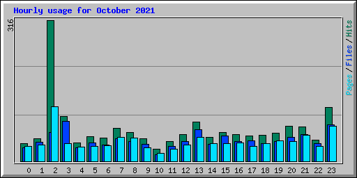 Hourly usage for October 2021