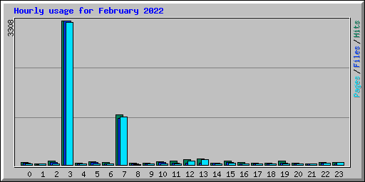 Hourly usage for February 2022